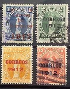 Bolivien 1912 Einnahmen gest. als Dauermarken 4 Wert gest. 4FM59 - Bild 1 von 2