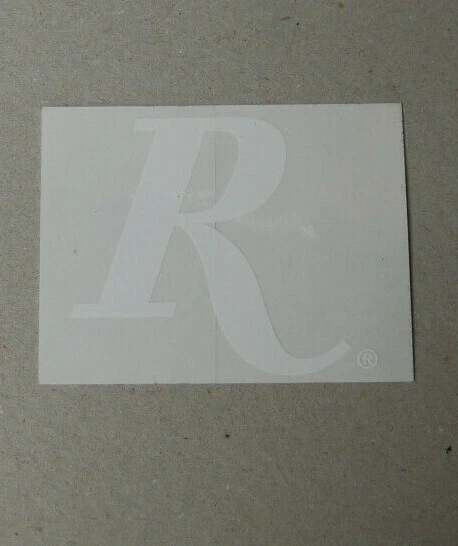 Remington R White 3 1/2" x 3 1/2"  Peel and Stick DECAL - Image 1 of 1