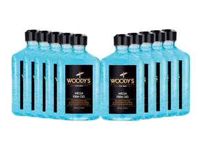 Woodys Mega Firm Hair Styling Gel for Men -Natural Ingredients 12 Oz Set of 10 - Picture 1 of 5