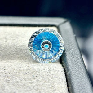 8-12mm White Blue loose cz stone Evil Eye Cubic Zirconia For Jewelry Stone - Picture 1 of 6
