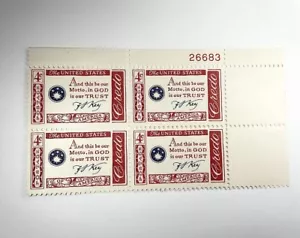 U.S. # 1142 FRANCIS SCOTT KEY, U.S. CREDO  SERIES 4 CENT PLATE BLOCK - MNH - Picture 1 of 7