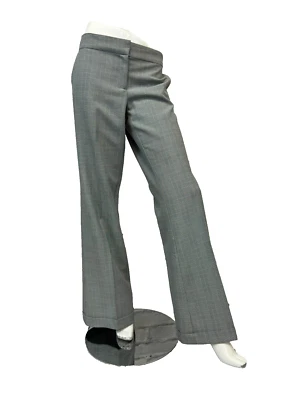 Pantalón Poleci ancho acampanado negro blanco gancho a cuadros cierre de cremallera dobladillo con puños talla 12 Foto 1 de 4