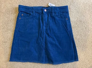Kidpik Girls Blue Corduroy Mini Skirt Girls Size 12 Adjustable Waist - Picture 1 of 4