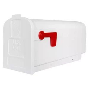 Parsons White, Medium, Plastic, Post Mount Mailbox - Picture 1 of 12