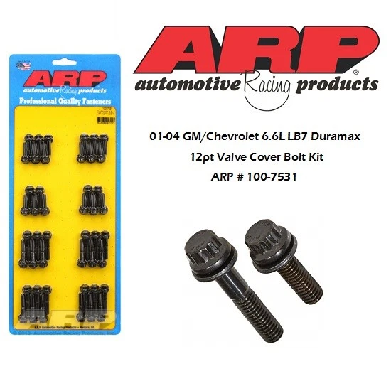 01-04 6.6L GM Chevrolet Duramax 12pt Juego de pernos de cubierta de válvula ARP 100-7531 (2286) Foto 1 de 1