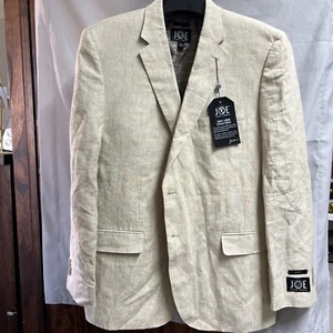 Joseph Abboud Blazer Vest Combo XL Slim Fit 48R Linen Beige Jacket Sport Coat - Picture 1 of 18