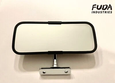 Vintage Hot Rat Rod Antique Car Truck Interior Rear View Mirror Black Wrinkle - Image 1 of 4