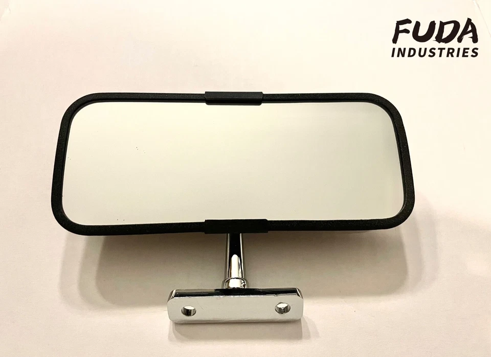 Vintage Hot Rat Rod Antique Car Truck Interior Rear View Mirror Black Wrinkle - Image 1 of 4