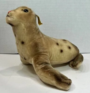 Vintage Steiff 8" Tall Robby Large Seal with Ear Tag - Picture 1 of 5