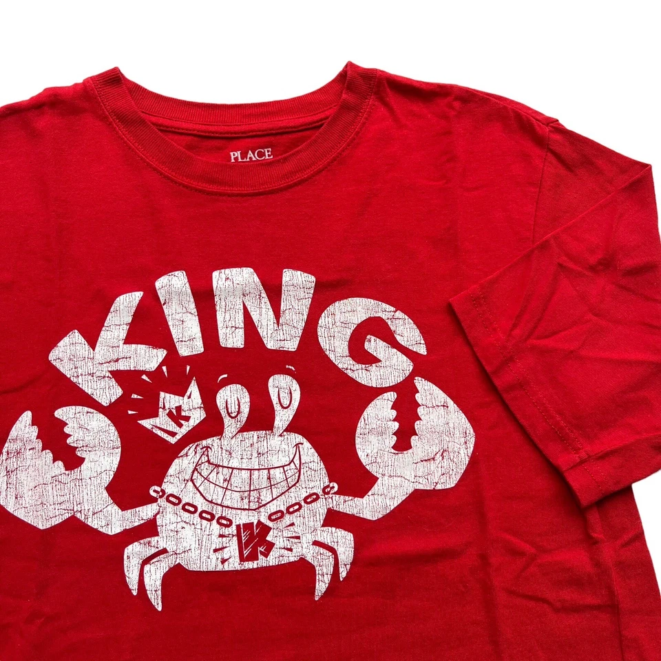 The Children’s Place Boy’s Size Large Red Cotton King Crab White Graphic T-Shirt - Image 1 of 4