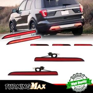 2X For 2016-2019 Ford Explorer LED Bumper Reflectors Rear Taillight Brake Lights - Picture 1 of 12