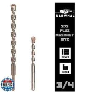 Narwhal SDS Plus 3/4 Inch Masonry Drill Bit for Rotary Hammers (2 Pack Includ - Picture 1 of 4