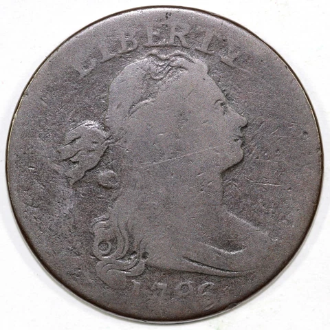 1796 1c S-92 Liberty Cap Large Cent Cover
