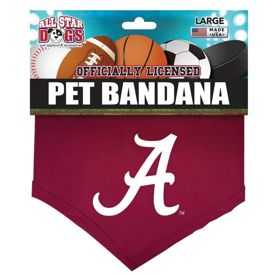 Bandana de perro de lujo con licencia oficial University of Alabama Crimson Tide NCAA Foto 1 de 1