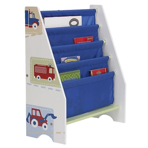 Vehicles Cars Sling Bookcase Wooden Storage Unit Shelves Kids Bedroom Furniture - Picture 1 of 8