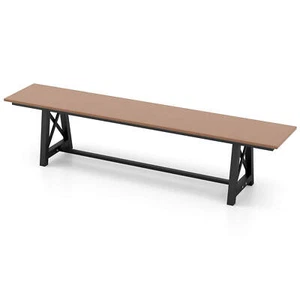 Patio 72 Inch Extra Long Bench Outdoor Long Chair for 4 Weatherproof HDPE Seat - Picture 1 of 8