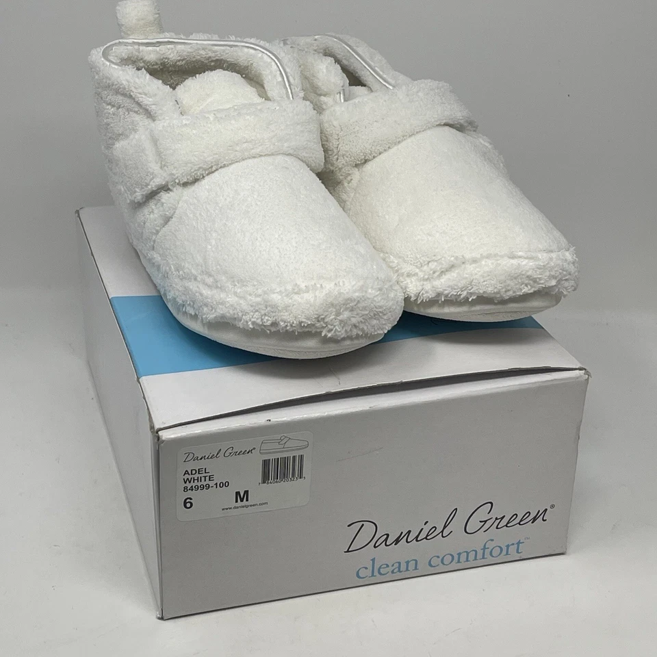 Daniel Green Adel Zapatillas Mujer 6 Blanco Terry Tela Botines Interior Exterior Nuevas Foto 1 de 4