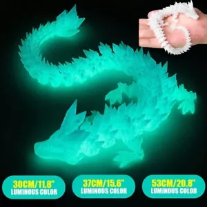 3D-gedruckter leuchtender Drache Gelenkdrache zappeln Spielzeug Zuhause/Büro Schreibtisch Dekor - Bild 1 von 14