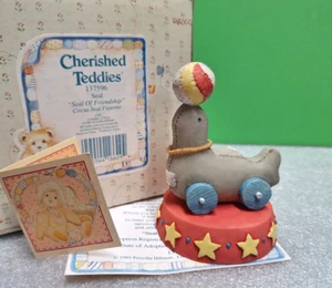 Cherished Teddies SEAL OF FRIENDSHIP Circus Seal with Teddy Bear Figurine - Picture 1 of 7