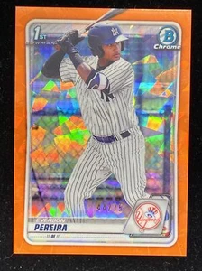2020 Bowman Chrome Sapphire Everson Pereira rifrattore arancione #44/75 #BCP51 NYY - Foto 1 di 10
