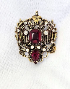 Imperial Eagle Brooch Unsigned Attributed to Nettie Rosenstein Heraldic VTG - Picture 1 of 7