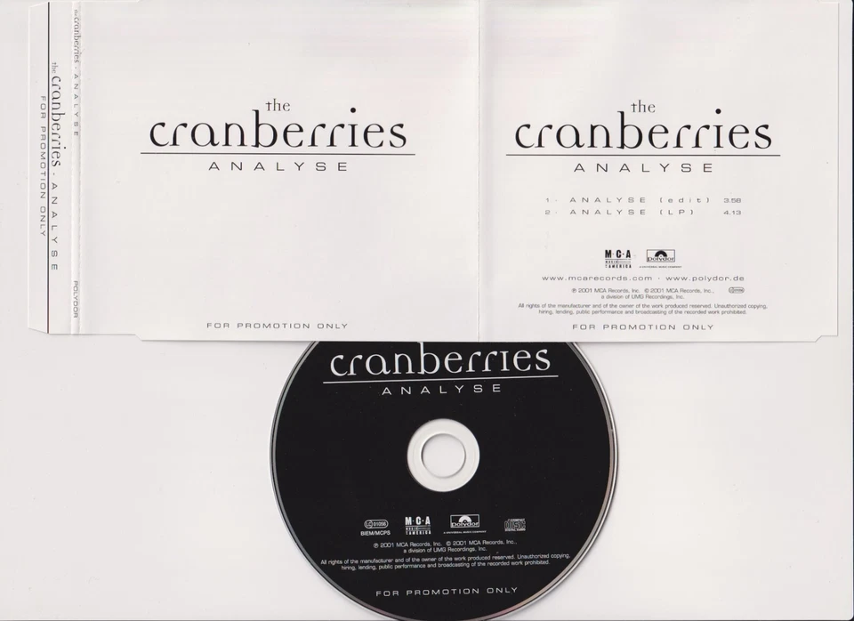 The Cranberries – Analyse - 2 Track Promo Single CD 2001 MCA Records - Bild 1 von 1
