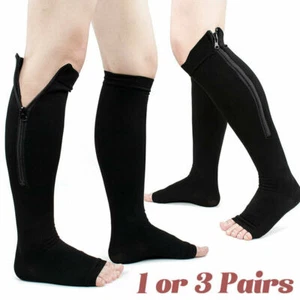 Calcetines De Compresion, Punta Abierta 23-32 Mmhg Medias De Compresion Grad - Picture 1 of 13