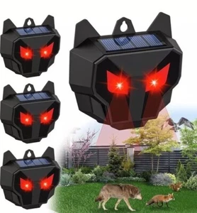 4 Pack Solar Nocturnal Animal Repeller Predator Deterrent With Red Light - Picture 1 of 8