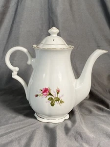 Royal Sealy Teapot China Moss Rose Japan Vtg - Picture 1 of 3