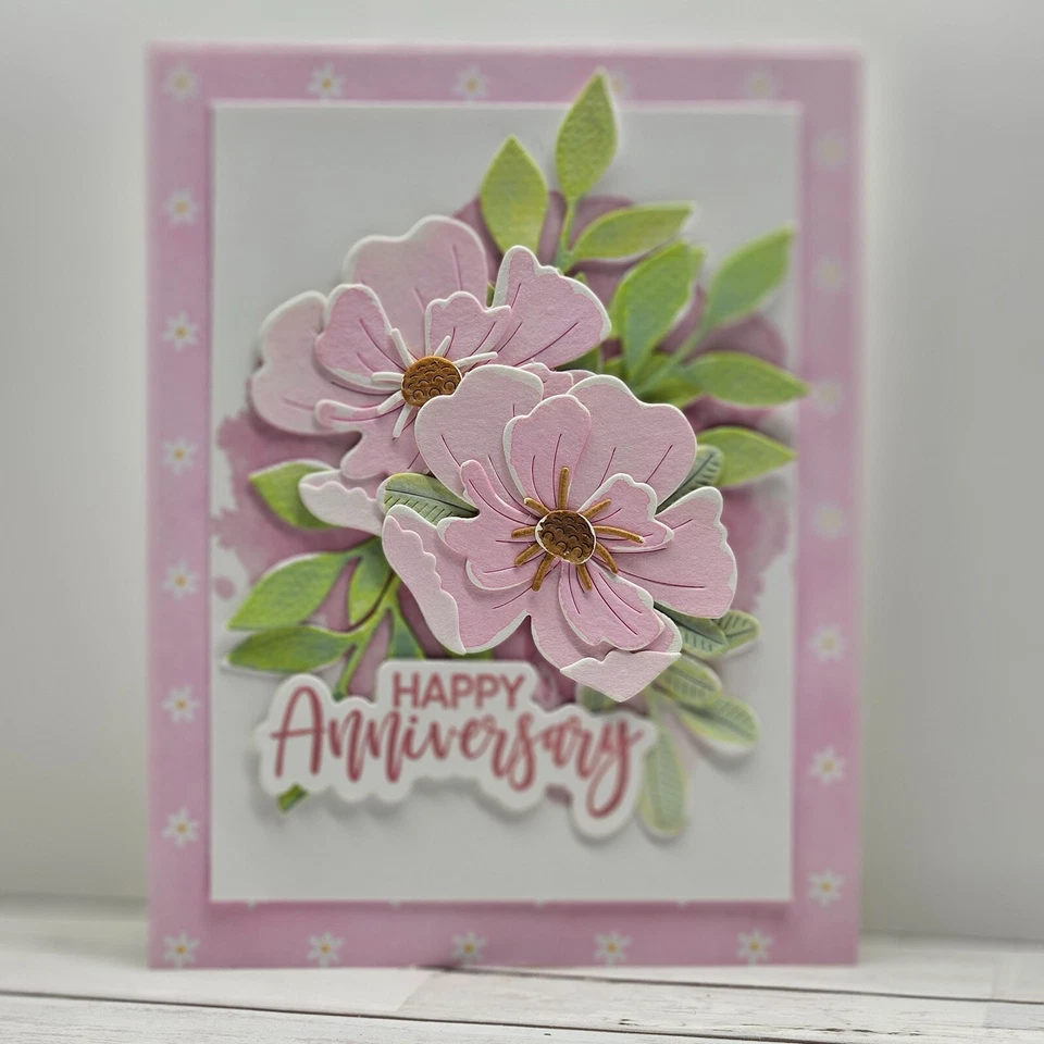 Handmade Greeting Card Keepsake Quality ocbrandy anniversary pretty - Image 1 of 1