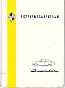 BORGWARD ISABELLA Betriebsanleitung 1961 Bedienungsanleitung Bordbuch BA - Picture 1 of 12