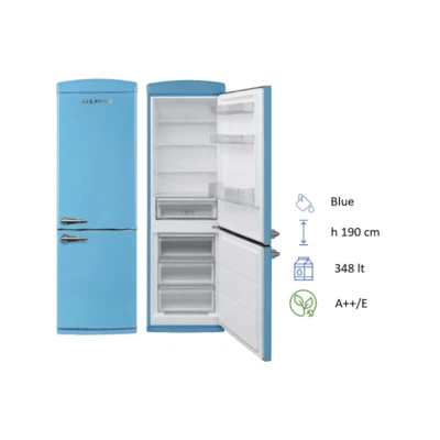 Atlantic Frigorifero Combinato 348 Litri Classe E Statico Blu Retrò ATBM374BLE