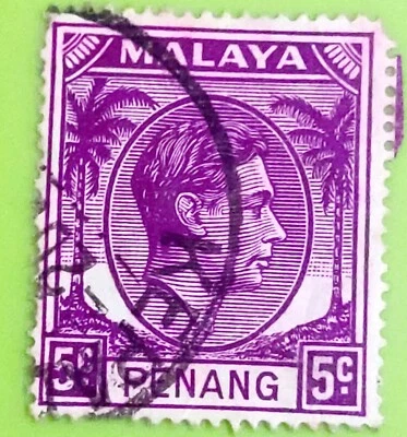 Malaya 1949 Penang King George VI 5c - 1v Used #6 - Image 1 of 2
