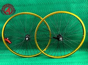 ALTALINE 26" X 2.125 CRUISER FRONT OR COASTER WHEEL 36 SPOKE 12G 3/8 AXLE GOLD. - Picture 1 of 4