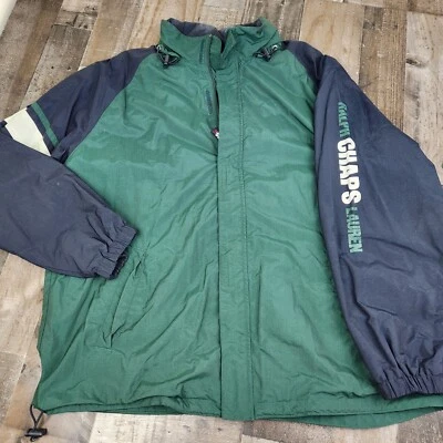 Vintage Chaps Ralph Lauren size L Large Green Nylon Jacket w Packable Hood - Image 1 of 4