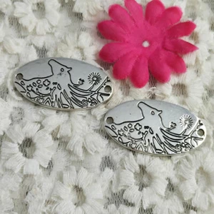 Envío gratuito 20 piezas conectores Eidolon ovalados plateados antiguos 35X19MM H-1458 - Imagen 1 de 4