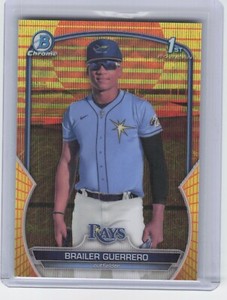 2023 Bowman Chrome Brailer Guerrero BCP240 1st Yellow Orange Vapor Refractor /75