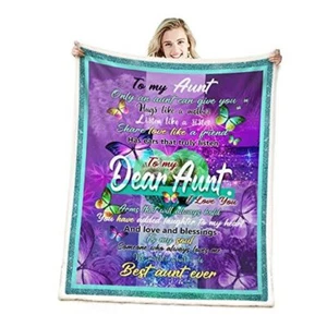 Aunt Gifts Blanket,Best Aunt Ever Gifts,Gifts for Aunt from Niece-Nephew, - Picture 1 of 8