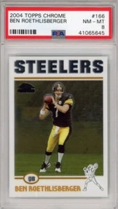 2004 Topps Chrome #166 Ben Roethlisberger RC PSA 8 Steelers - Picture 1 of 2