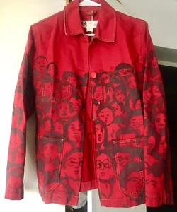 Vintage Art to Wear Handpainted (Patricia Field) Red Face Popart Jacket M (Unisex) S/M - Bild 1 von 12