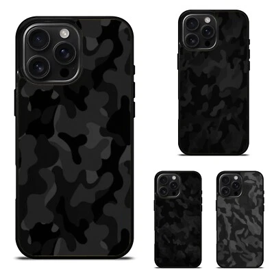 Impact Cover For Apple iPhone Motorola Samsung Galaxy best dark camouflage Black - Image 1 of 4