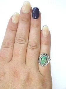 !Old Pawn Native American Navajo "P" Silver & Turquoise Ring Sz6 Prince Trading - Picture 1 of 8