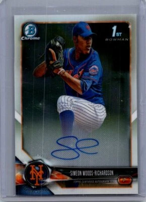 2018 Bowman Draft #CDA-SWR Simeon Woods-Richardson Chrome Draft Pick Autographs - Image 1 of 2