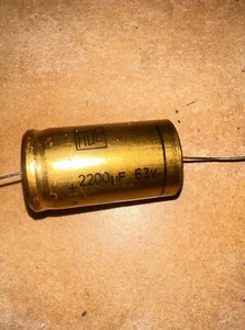 ROEDERSTEIN ROE KONDENSATOREN 2200uF 63V 105°C Axial AUDIO - Bild 1 von 3