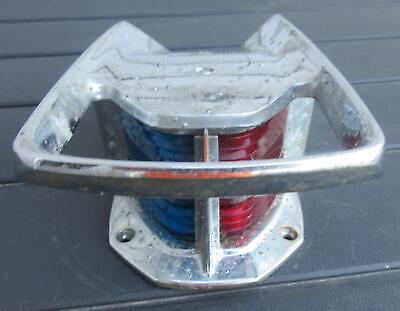 Vintage ABW 9000-1 9000-2 Front Bow Boat Navigation Light Blue Red Maritime Lake • 44.99$