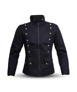 New Women's Cotton Multi Pocket Military RAW Look Summer Biker Jacket UK - Picture 1 of 7