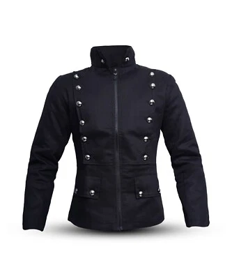 New Women's Cotton Multi Pocket Military RAW Look Summer Biker Jacket UK - Image 1 of 4