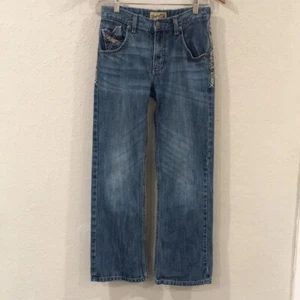 Wrangler 20X Boys Sz 14 Jeans Blue Denim Bootcut Embroidered 100% Cotton Cowboy - Picture 1 of 12