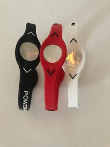 3 PCS BLACK & WHITE & RED Power Balance Energy Health Band Bracelet XS,S,M,L,XL - Picture 1 of 4