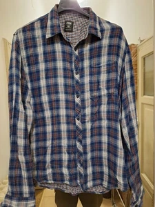 Camicia Vintage FSBN Cotone Multicolore Taschino Retrò Taglia M - Foto 1 di 7